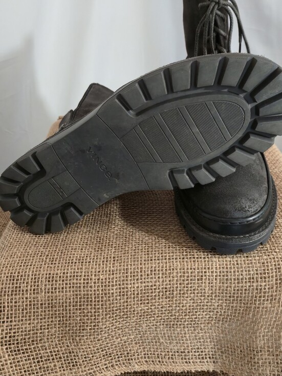 Vince Dark Gray Suede Lace-Up Lug Boots main image 6